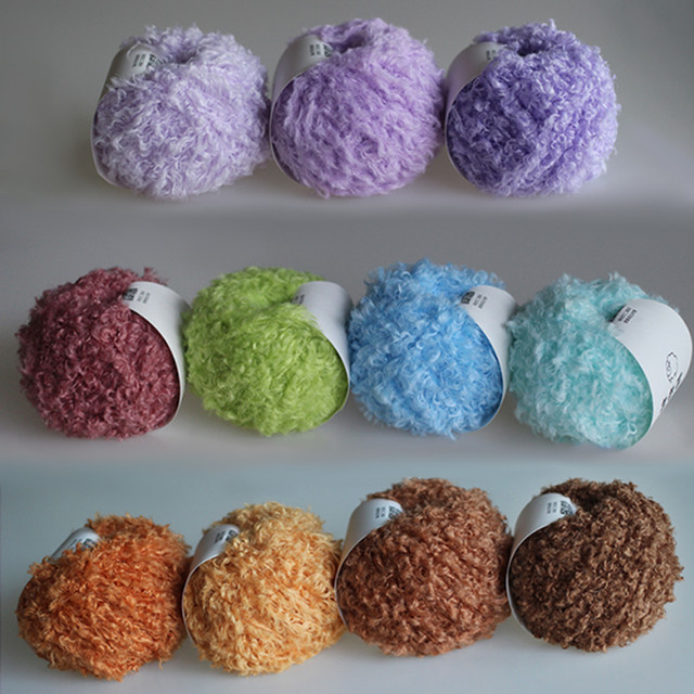 60m Imitation Teddy Curly Yarn Super Soft Crochet Wool Thread DIY Needle  Baby Clothes Doll Animal